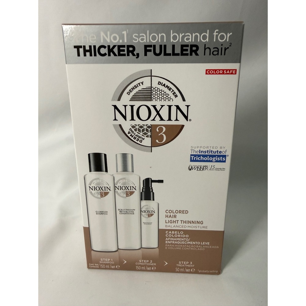 Nioxin System 3 Hair Care Kit for‎ Color Treated Hair Light Thinning 3 Step Set